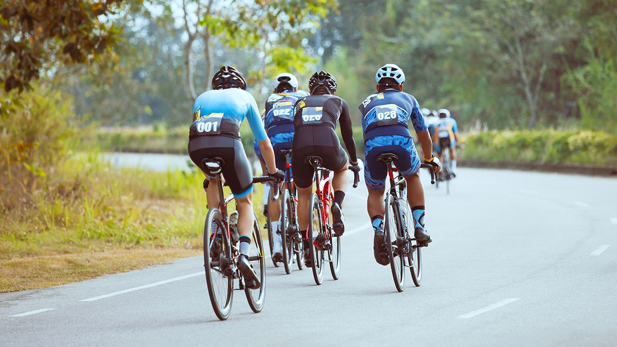 Bild einer Gruppe Radfahrerin